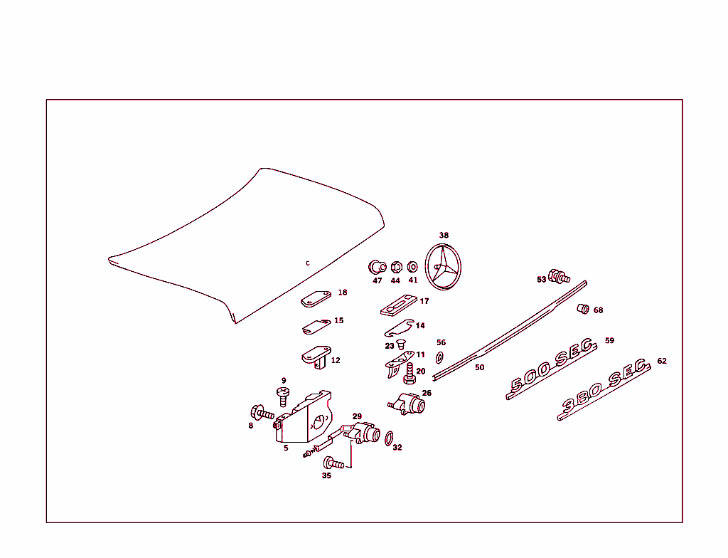 Rear Lid Latch-Type Lock, Rear Lid Attachment Parts