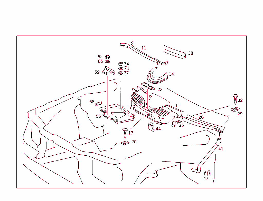 Front Panel Attachment Parts, Battery Frame