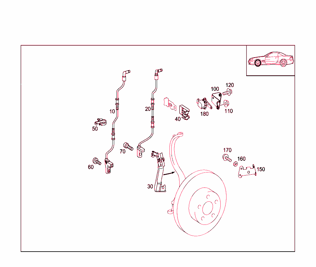 Brake Pad Wear Indicator And Speed Sensor Front Axle