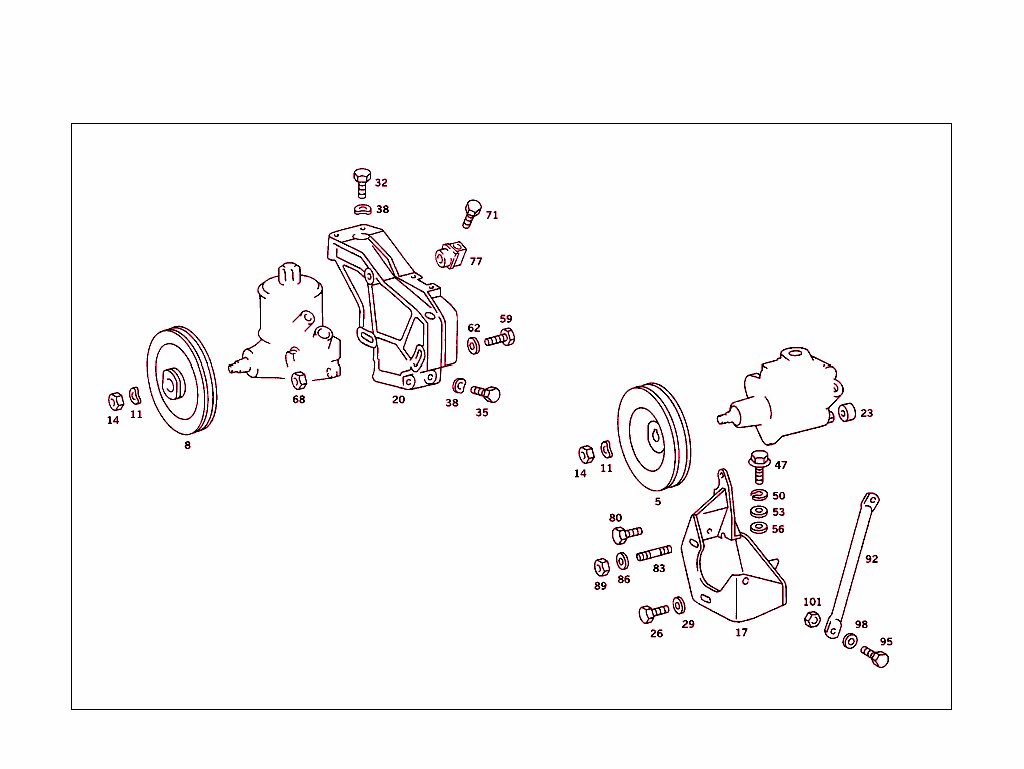 Power Steering Pump Attachment Parts