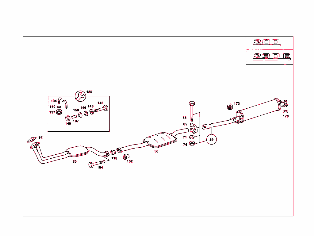 Exhaust System Used On Four-Cylinder Gasoline Vehicles