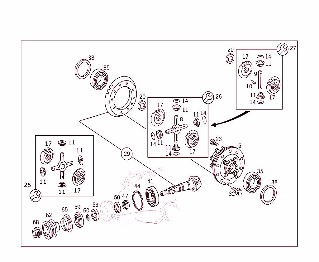 Differential Gear,Drive Shafts