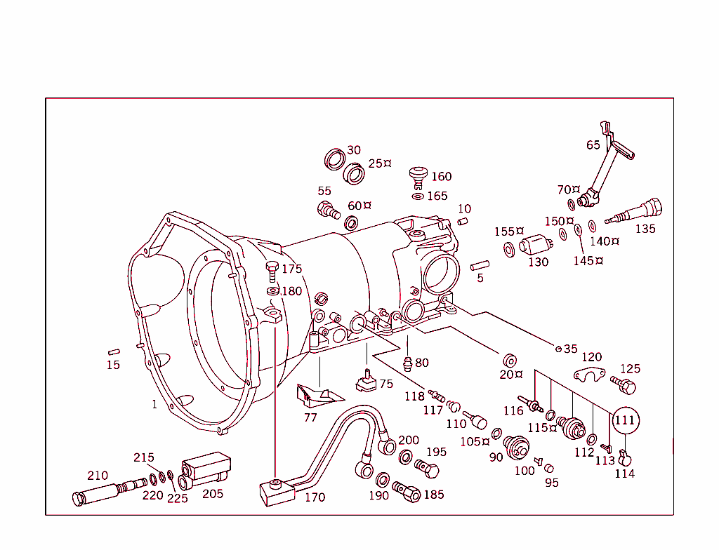 Transmission Case,Vacuum Box, Solenoid Valve,Control Pressure Cable