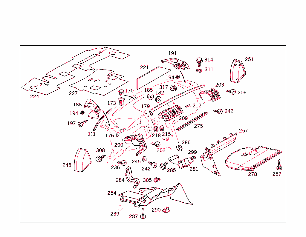 Instrument Panel With Glove Box,Body Parts For Passenger Airbag