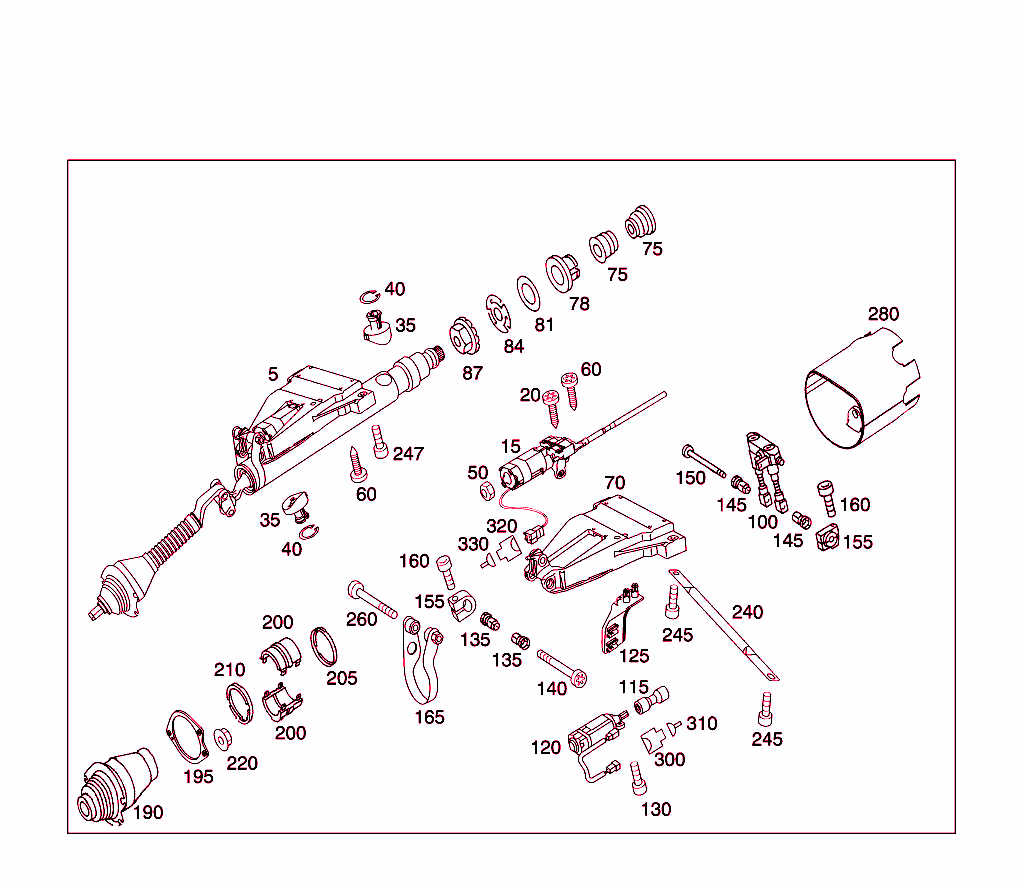 Steering Column Jacket Tube And Steering Shaft,Electrically Adjustable