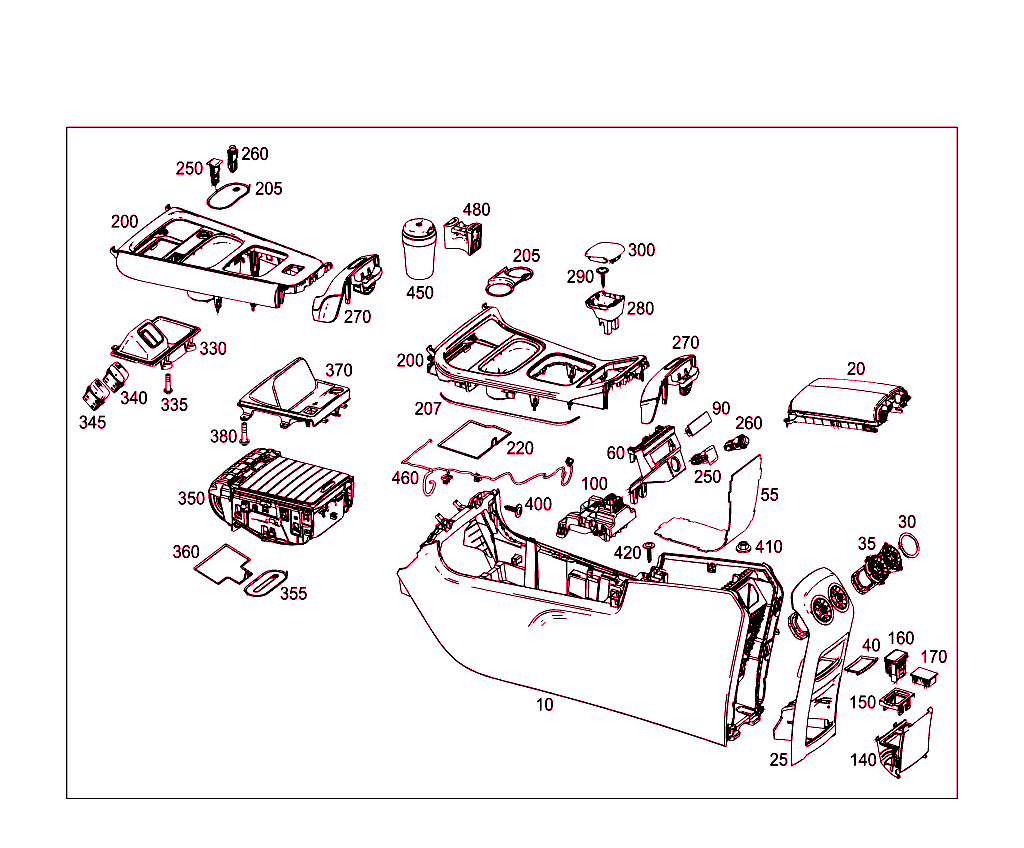 Housing With Tray, Armrest, And Ashtray