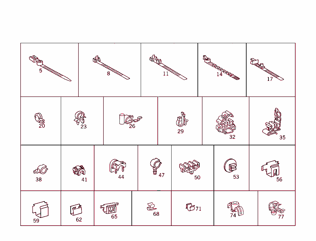 Loom Ties And Cable Mounting Parts