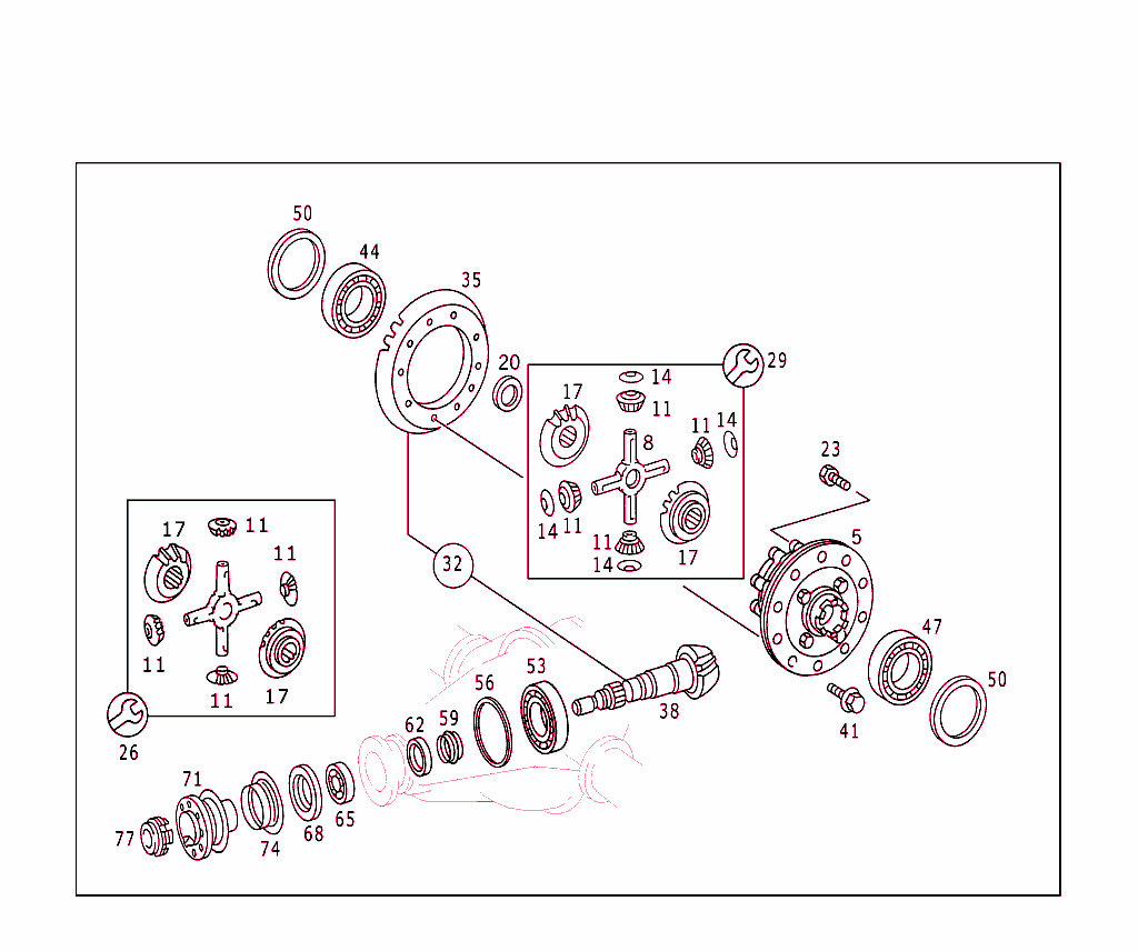 Differential Gear,Drive Shafts