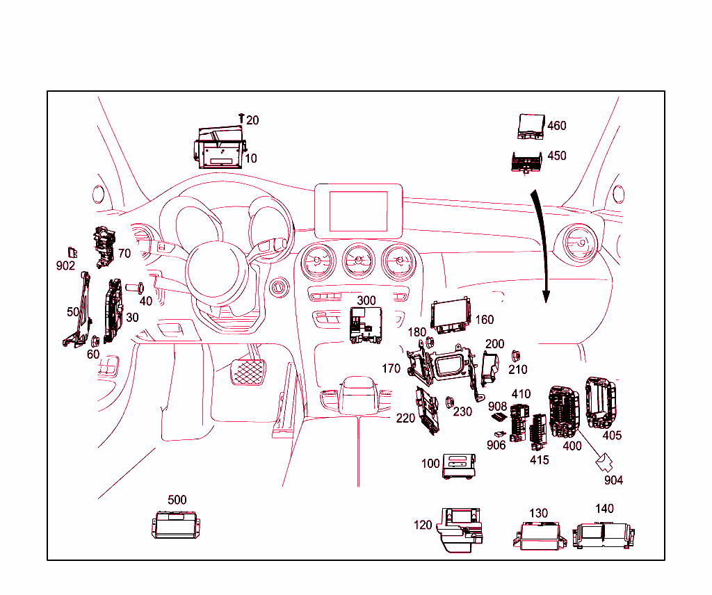 Control Units,Fuse Boxes And Relays In Interior