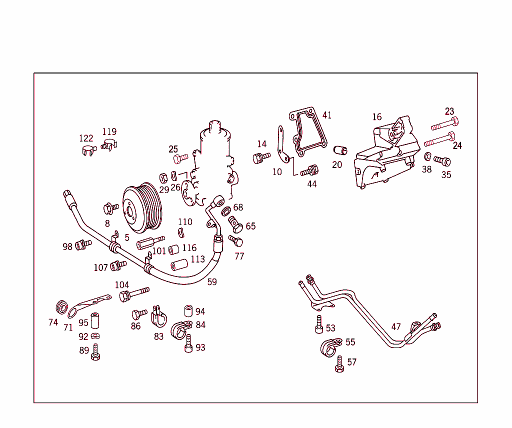 Power Steering Pump Attachment Parts