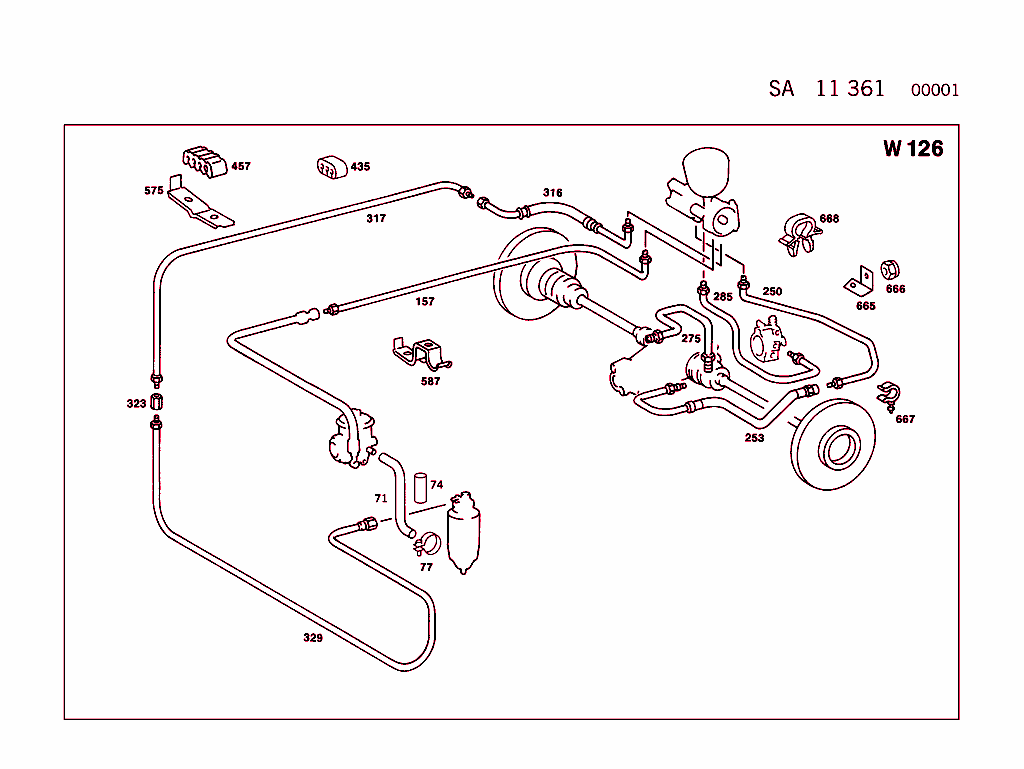 Hydraulic System Used With Automatic Locking Differential (Asd) (For Type R129,W 140 See Standard Version)