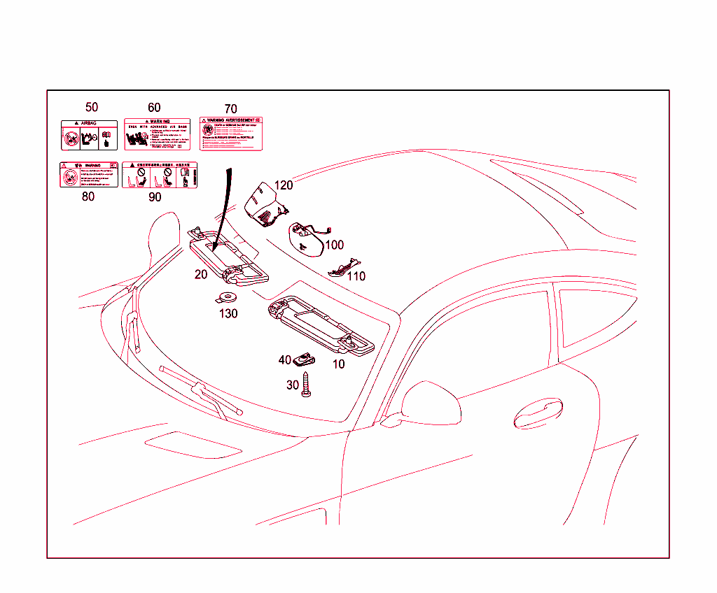 Sun Visor,Interior Mirror, Grab Handle