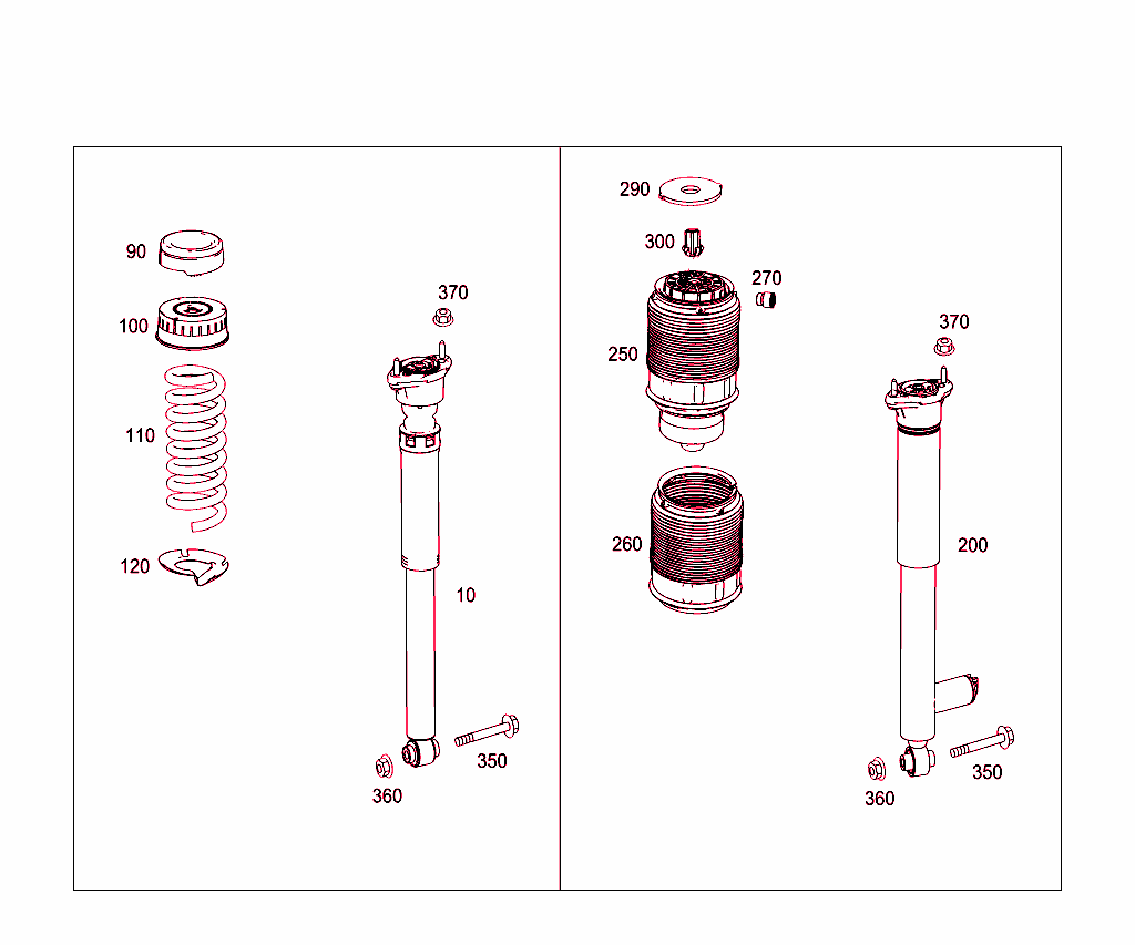 Spring Strut And Spring Strut Mounting Rear