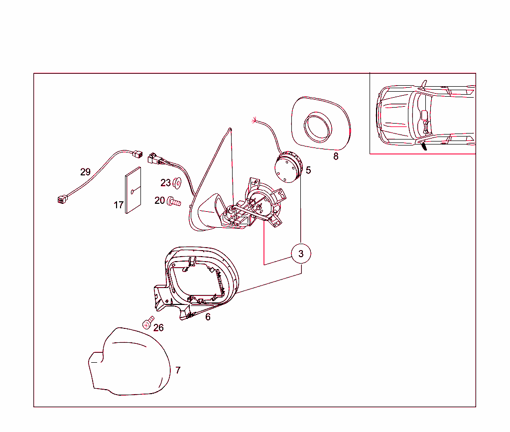 Left Outside Rearview Mirror