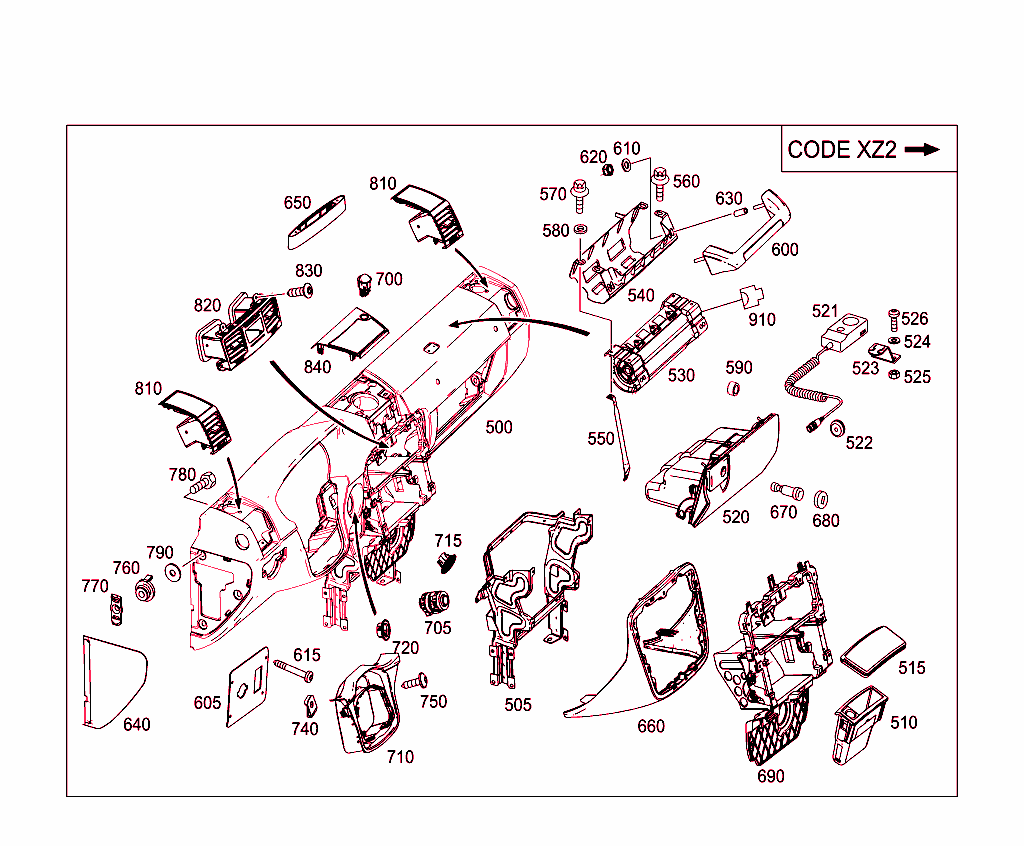 Instrument Panel And Gloves Compartment Box With Passenger Air Bag
