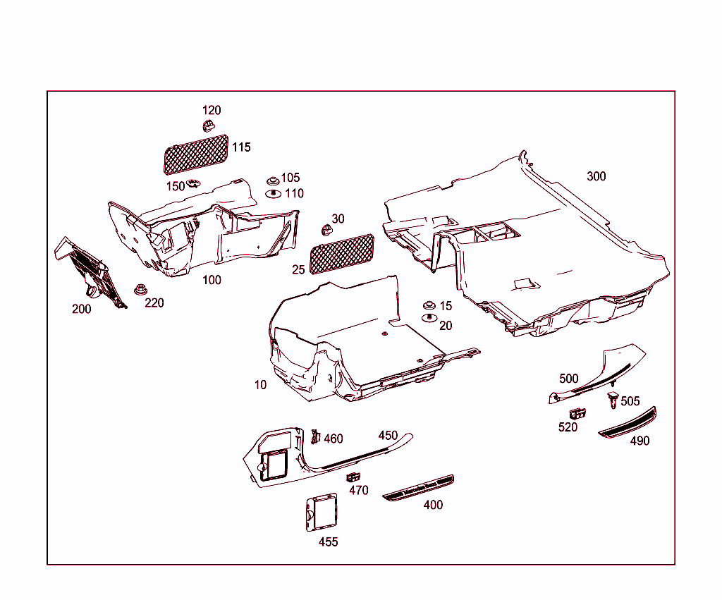 Front Panel Pillar Panelling, Lining On Floor And Footrest
