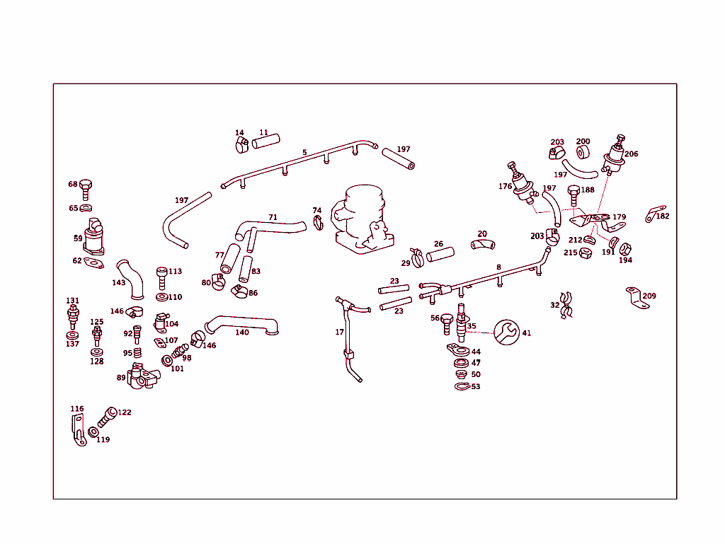 Inject.nozzles,Lines,Cold Startg.valve & Pressure Regulator, Used W/Injection