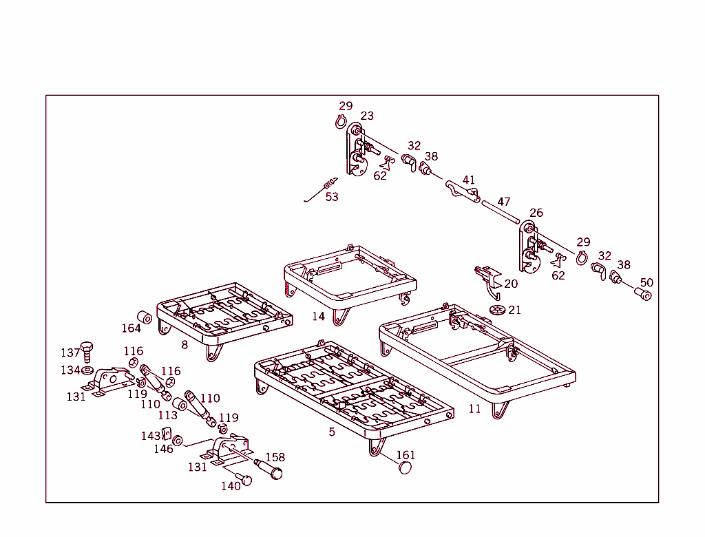 Rear Seat Support & Cushion Frame Split (1/3:2/3)