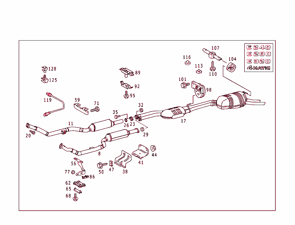 Exhaust System Used On Six-Cylinder Gasoline Vehicles