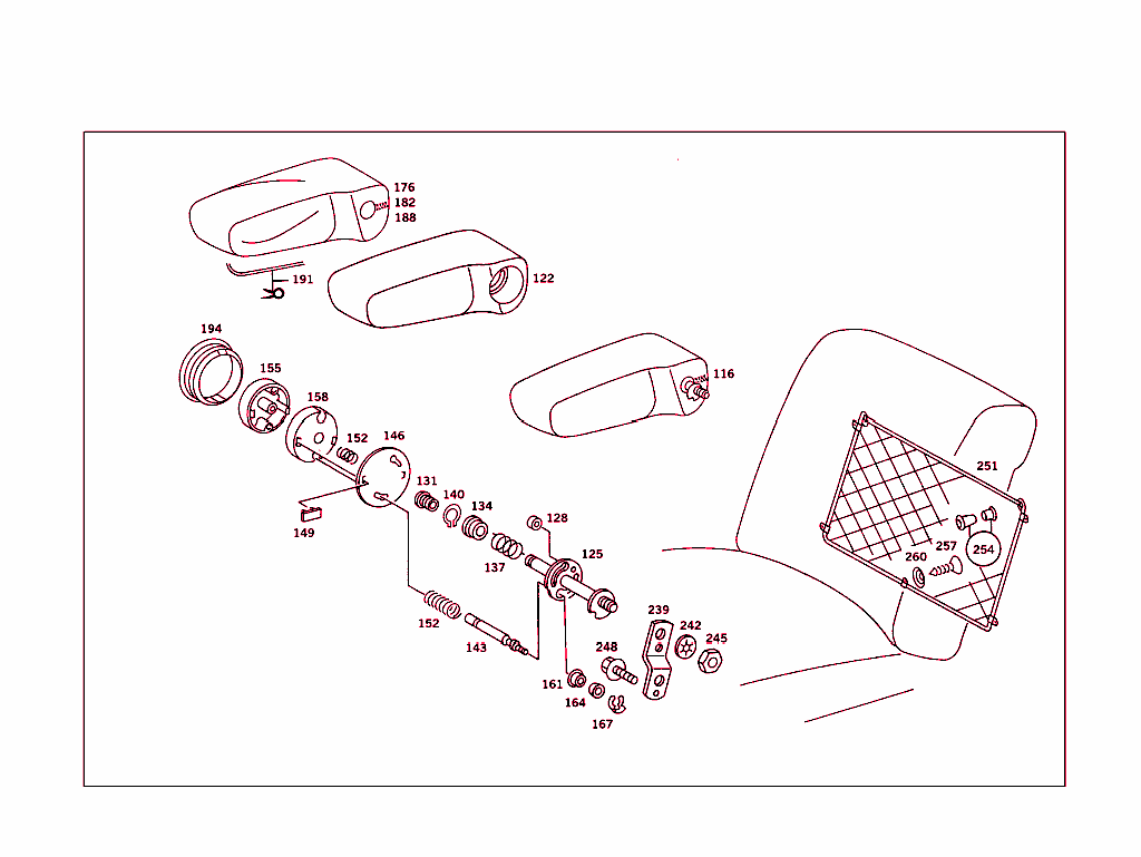 Front Seat Cushion,Front Backrest, Headrest,Folding Armrest,Luggage Net