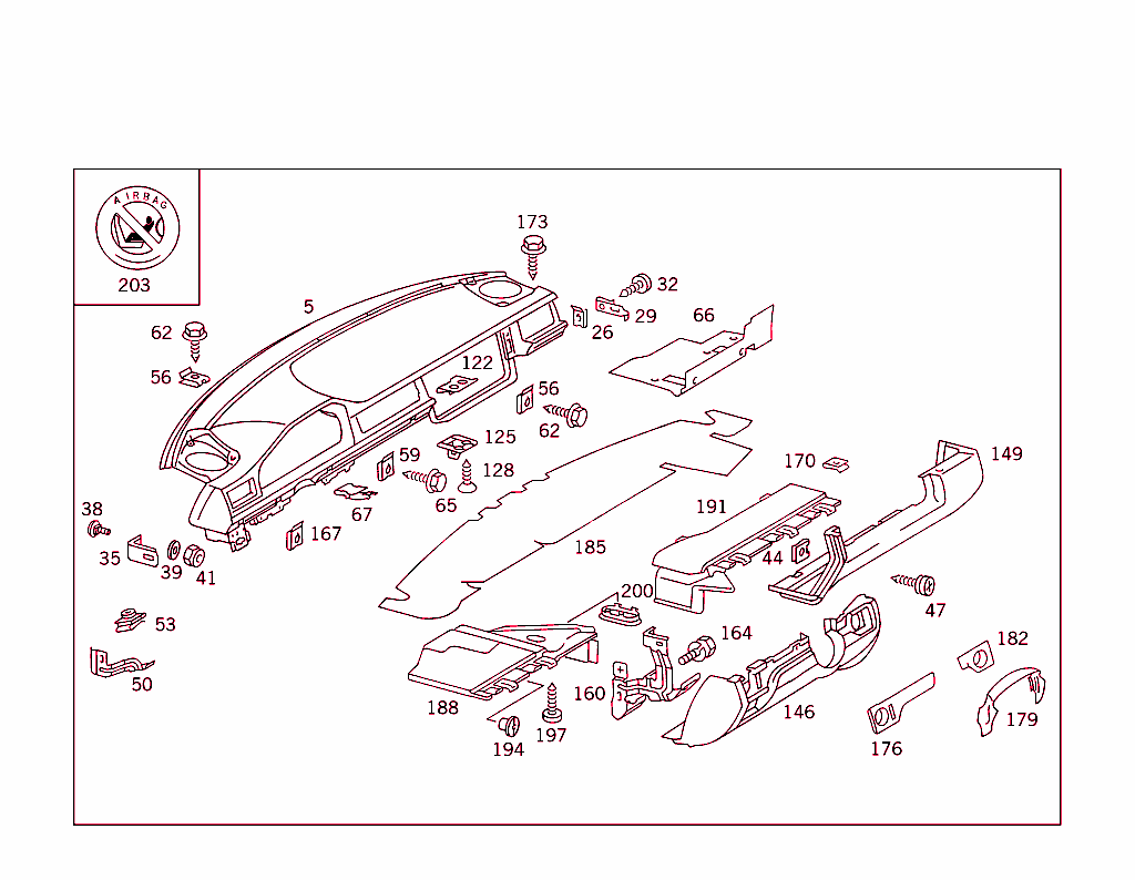 Instrument Panel & Body Parts Used For Co-Driver`s Airbag