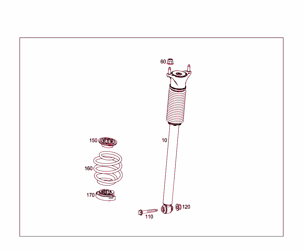 Spring Strut And Spring Strut Mounting Rear