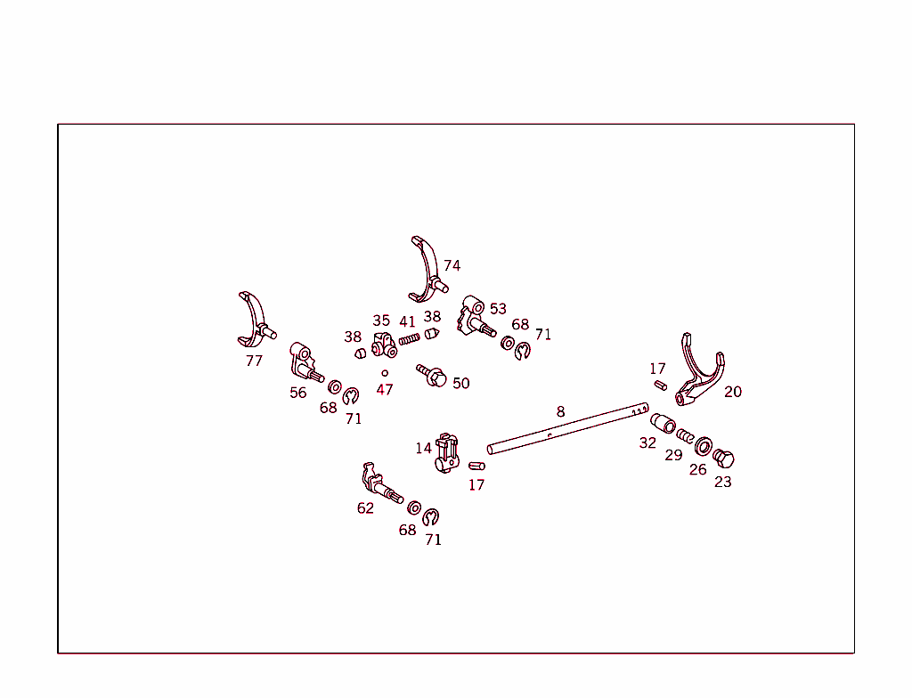 Shifting Rod,Detent,Shifting Fork