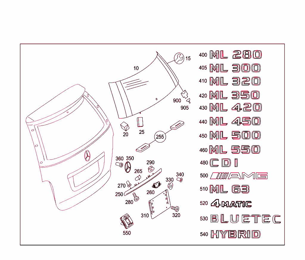 Rear Panel Door Attachment Parts, Rear Panel Door Window