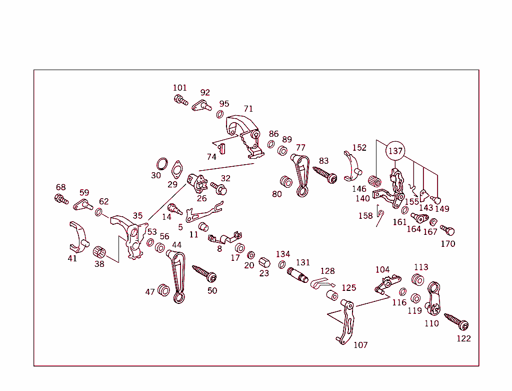 Shifting Fork,Swinging Shift Link, Shift Lever