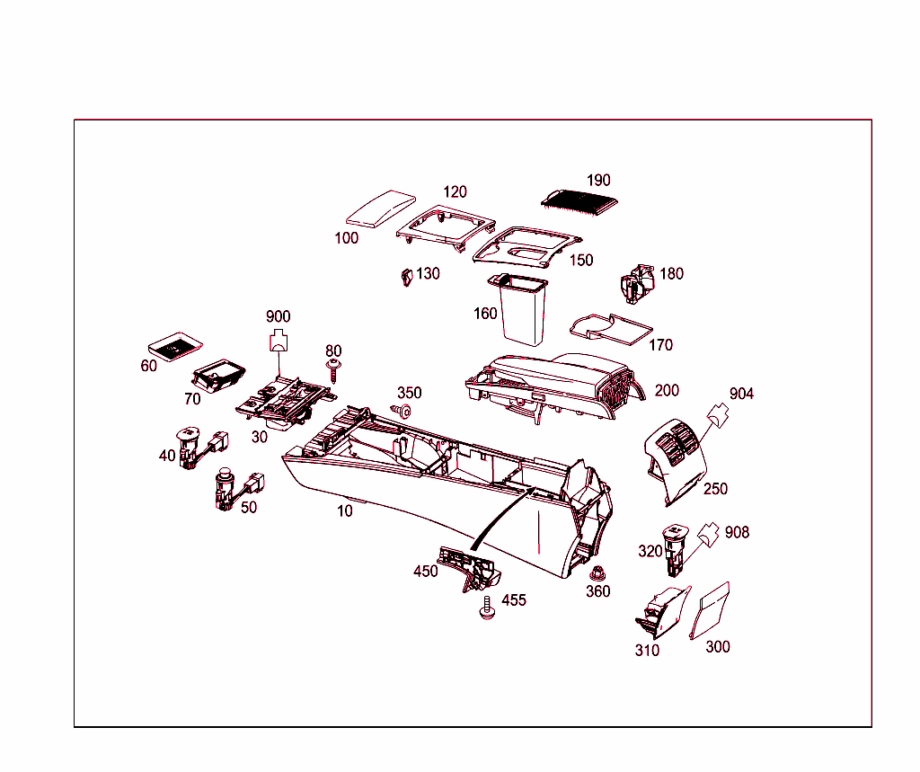 Housing With Tray, Armrest, And Ashtray