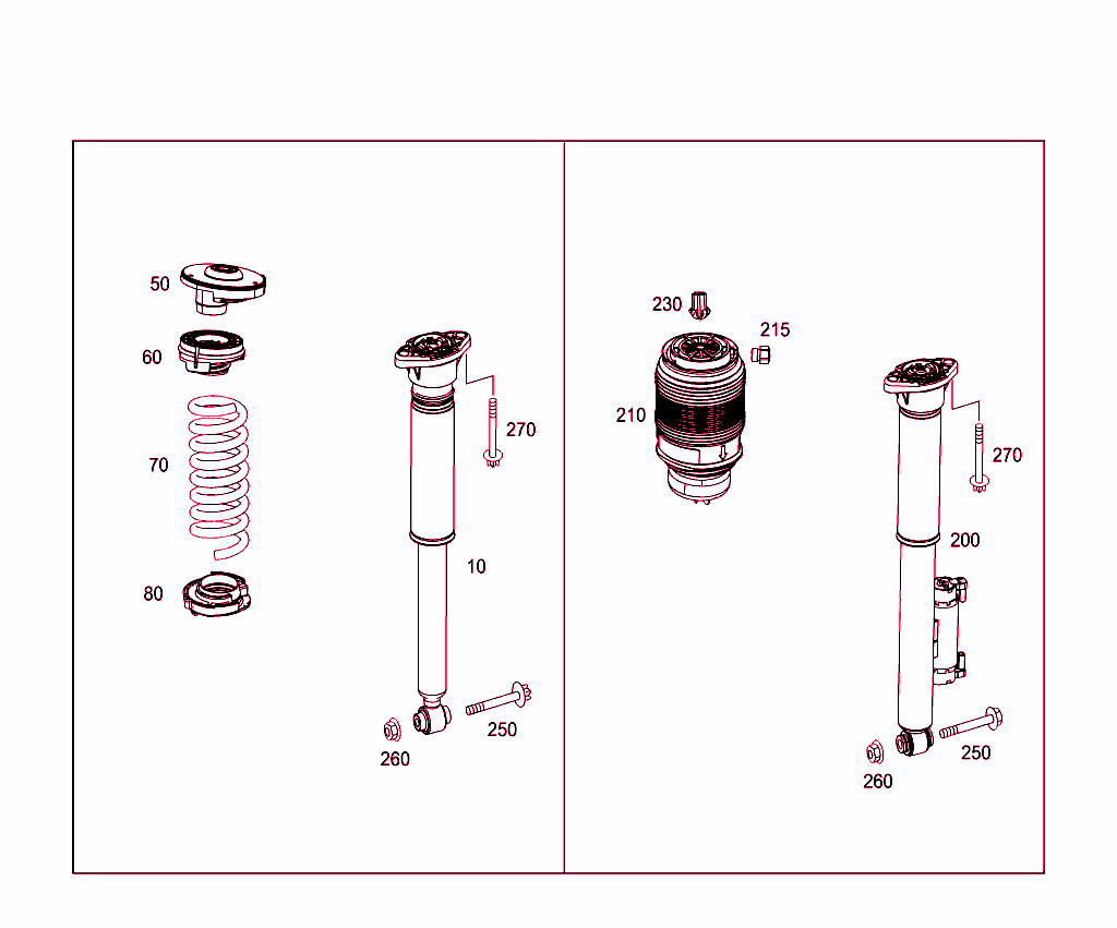 Spring Strut And Spring Strut Mounting Rear