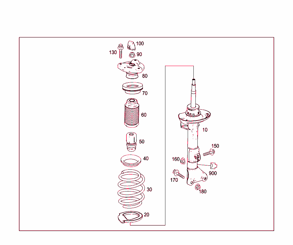 Spring Strut And Spring Strut Mounting Front