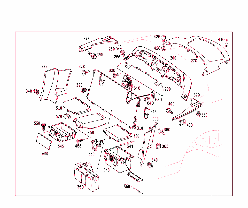 Front Panel Pillar Panelling,Lining On Floor And In Rear Compartment