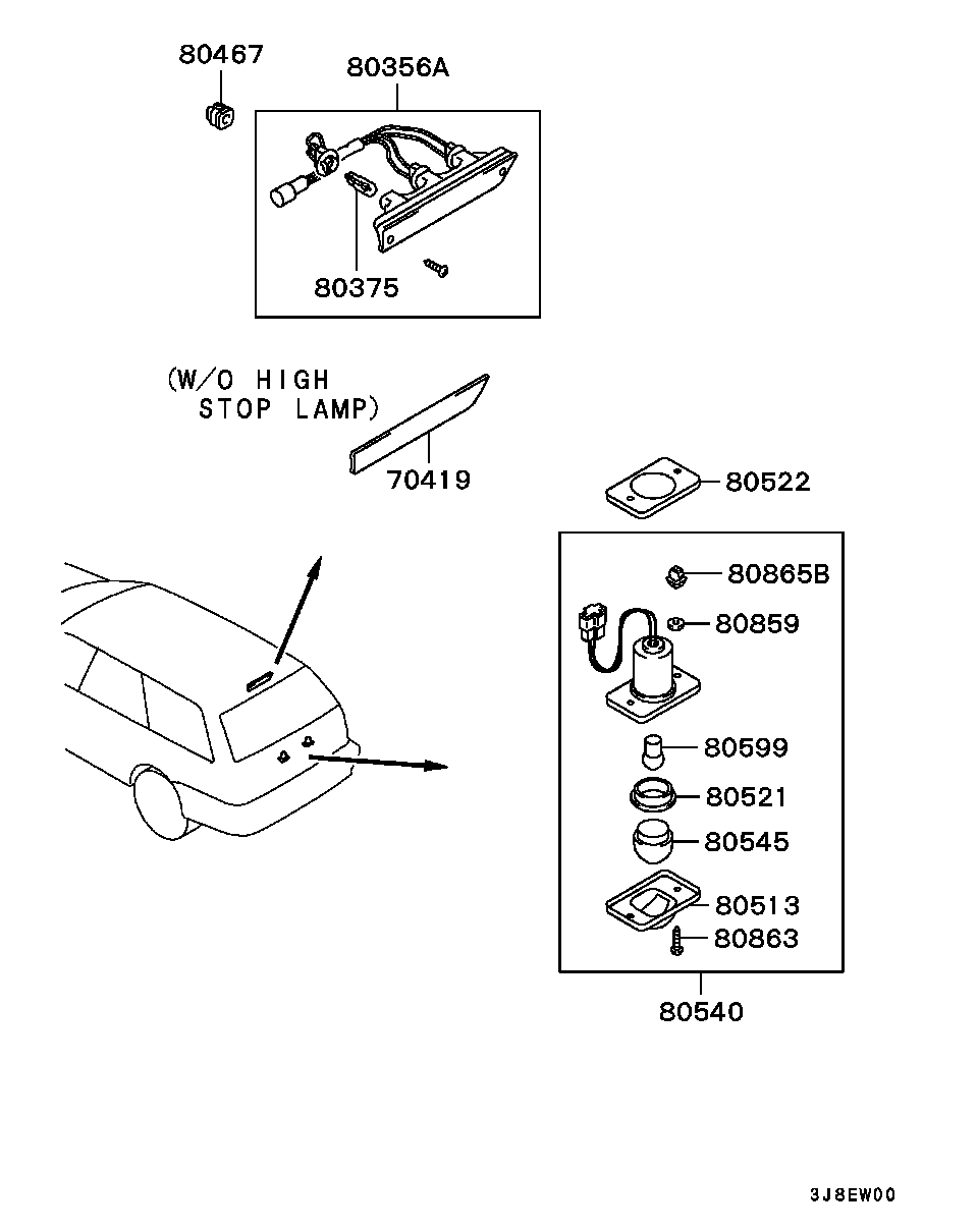 Lámpara exterior trasera