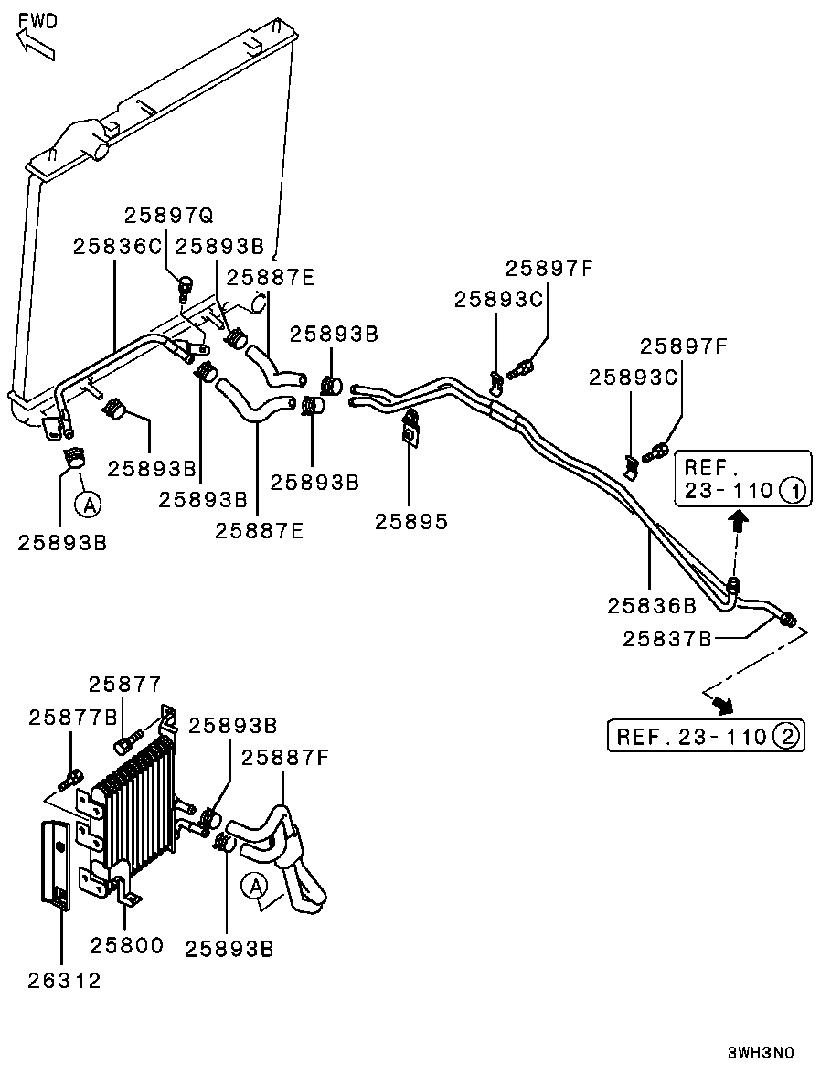 Tubo y enfriador de aceite de transmisión