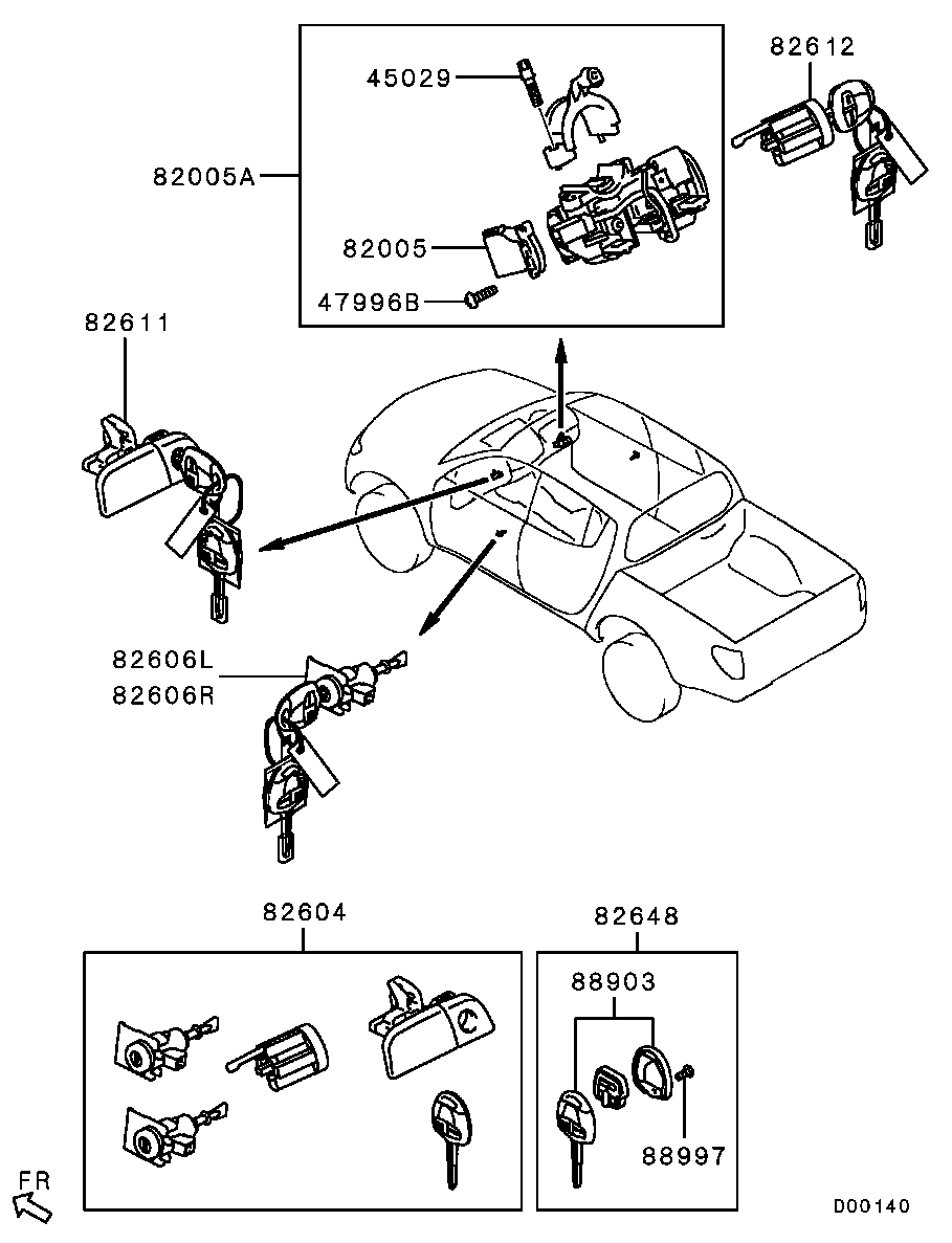 Cilindro de cerradura y llave