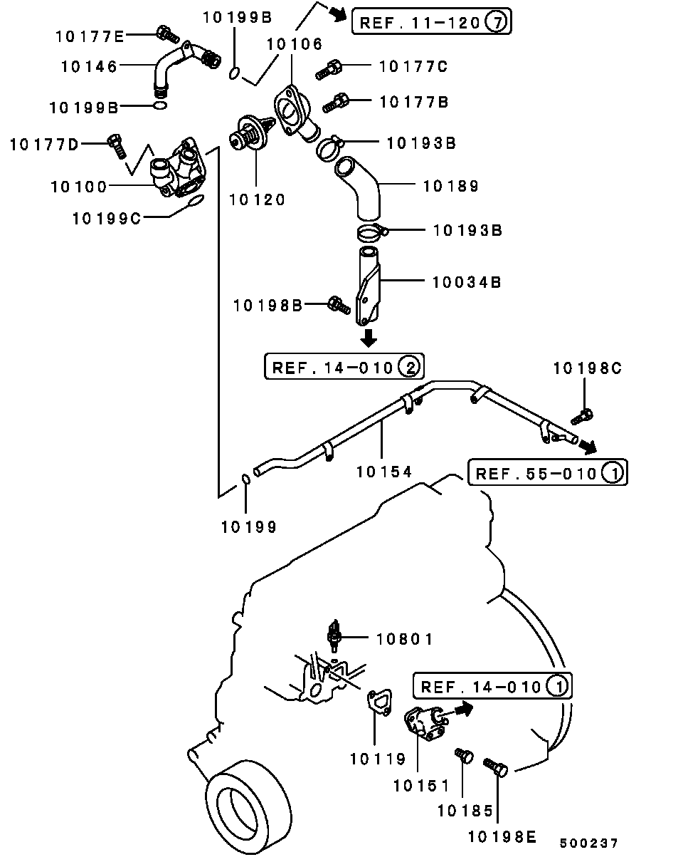 Water Pipe & Thermostat