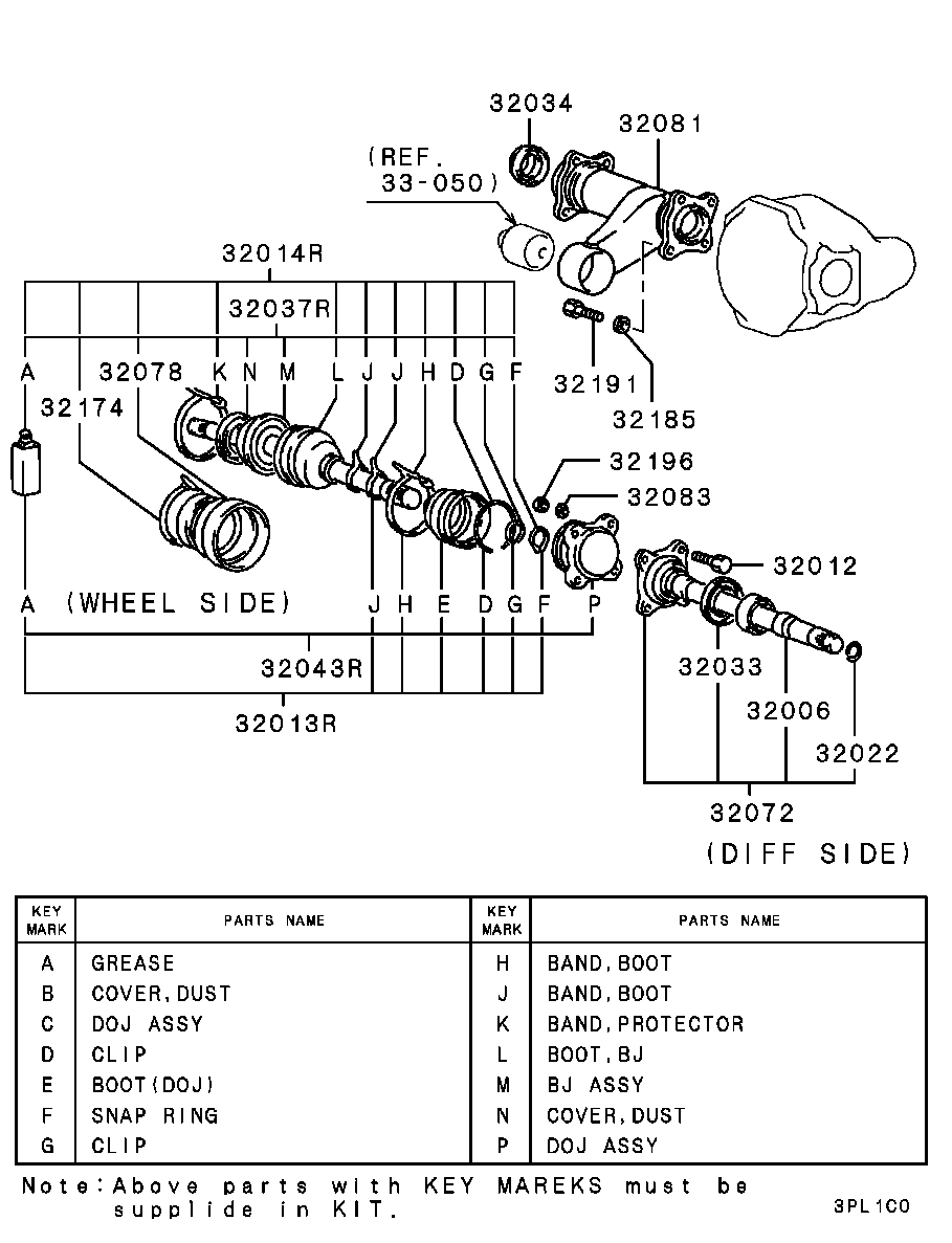 Front Axle Housing & Shaft