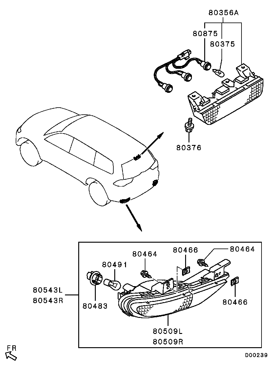 8334A129 Lamp Assy,High Mounted Stop Mitsubishi | YoshiParts