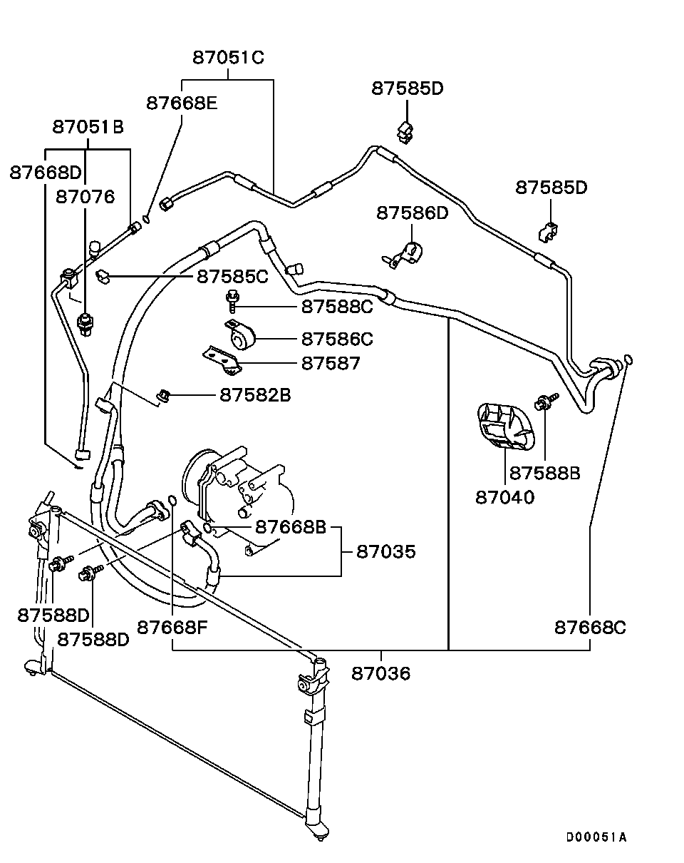 A/C Condenser, Piping