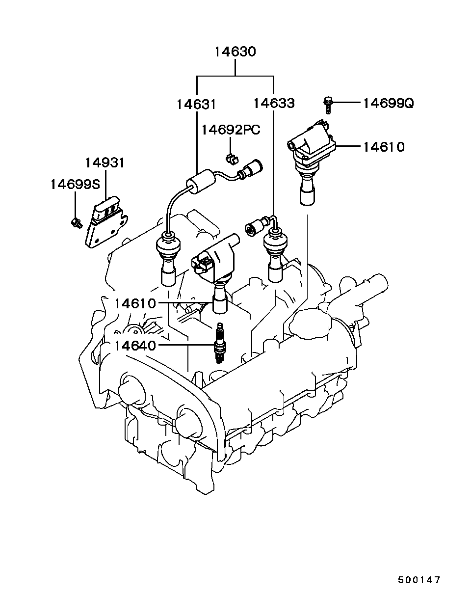 Spark Plug, Cable & Coil