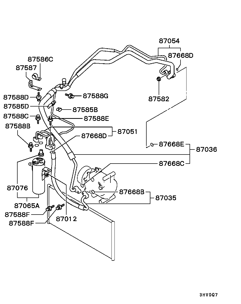 A/C Condenser, Piping
