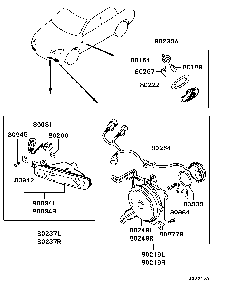 MN133882 Lamp Kit,Turn Signal,Fr Rh Mitsubishi | YoshiParts