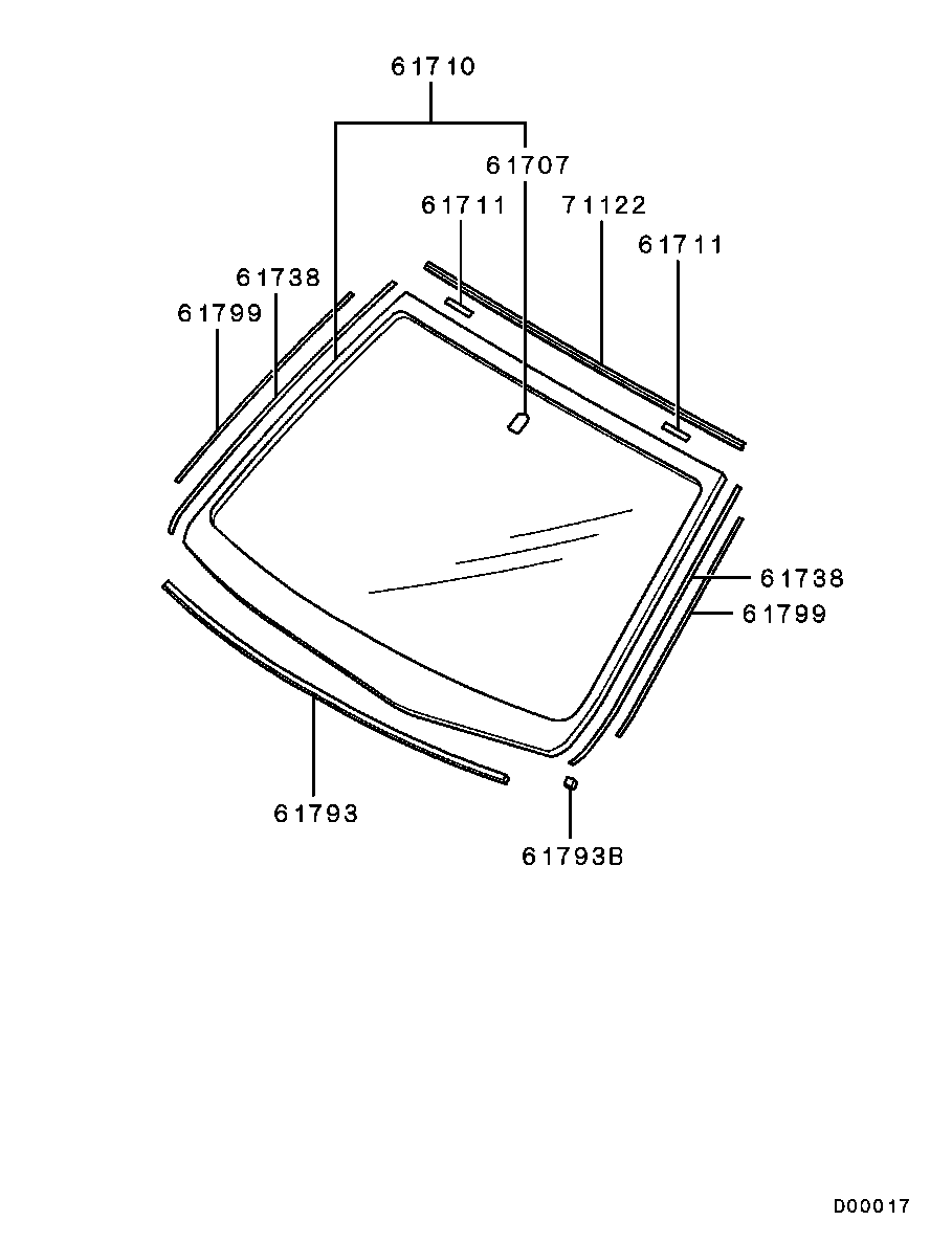 Windshield Glass & Moulding