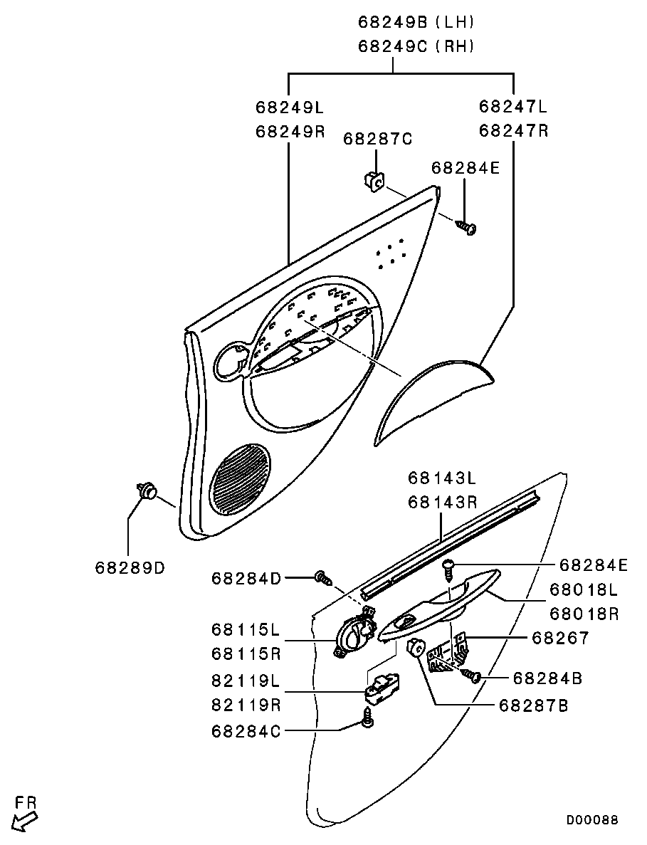 Embellecedor de puerta trasera y tirador