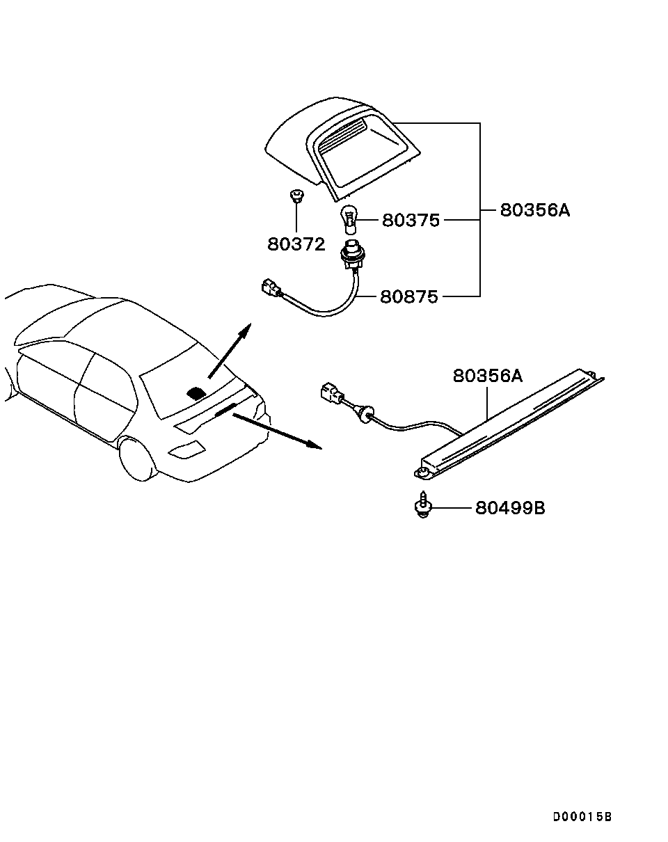 MR619840 Lamp Assy,High Mounted Stop Mitsubishi YoshiParts