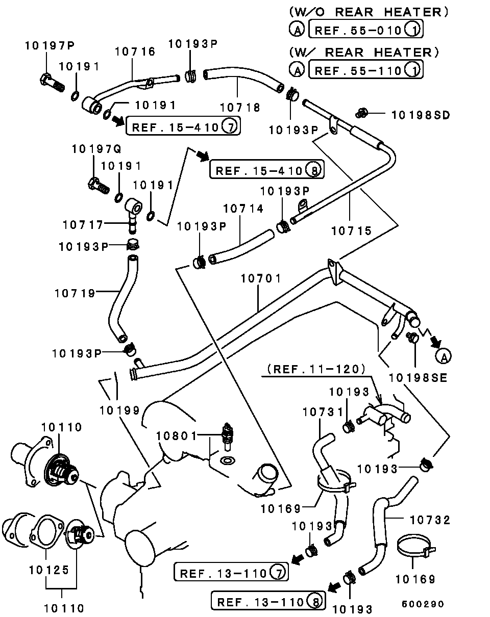 Water Pipe & Thermostat