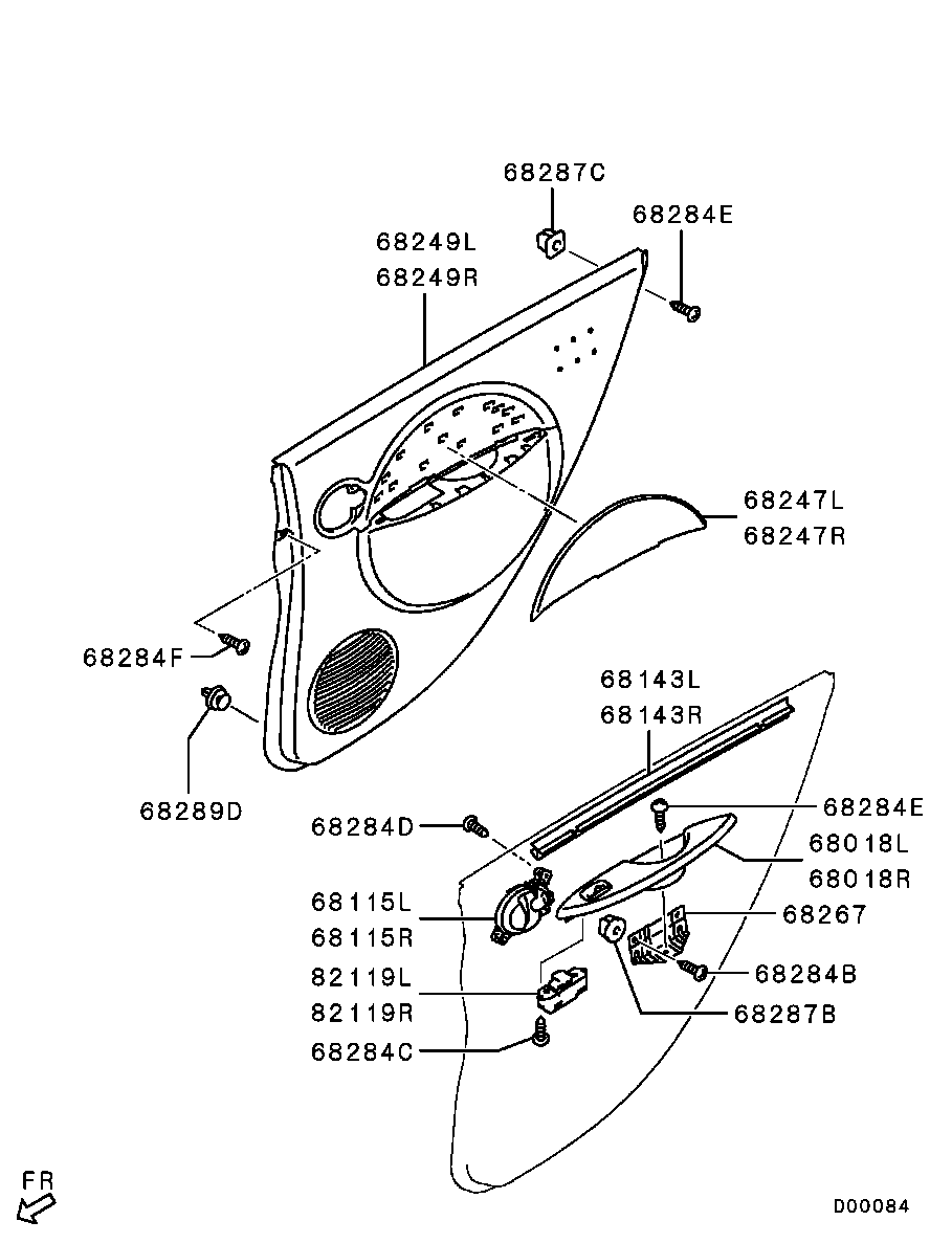 Embellecedor de puerta trasera y tirador