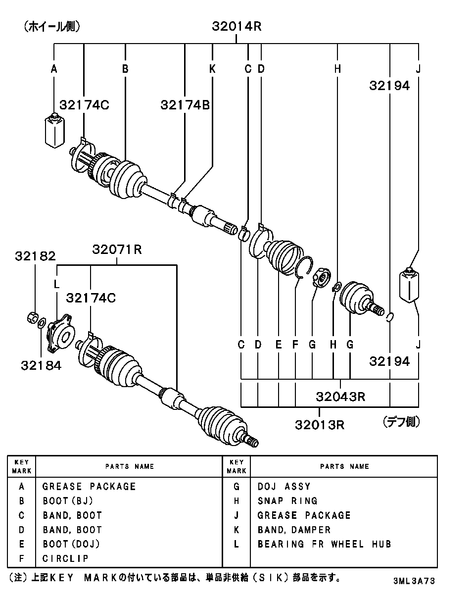 Eje de transmisión del eje delantero