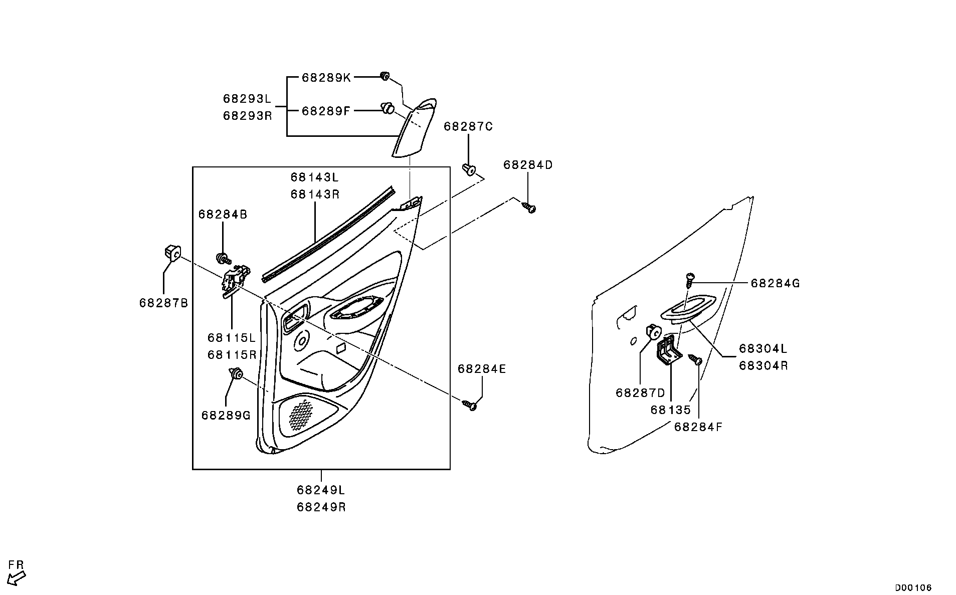 7222B236XB Trim,Rr Door,Rh Mitsubishi | YoshiParts